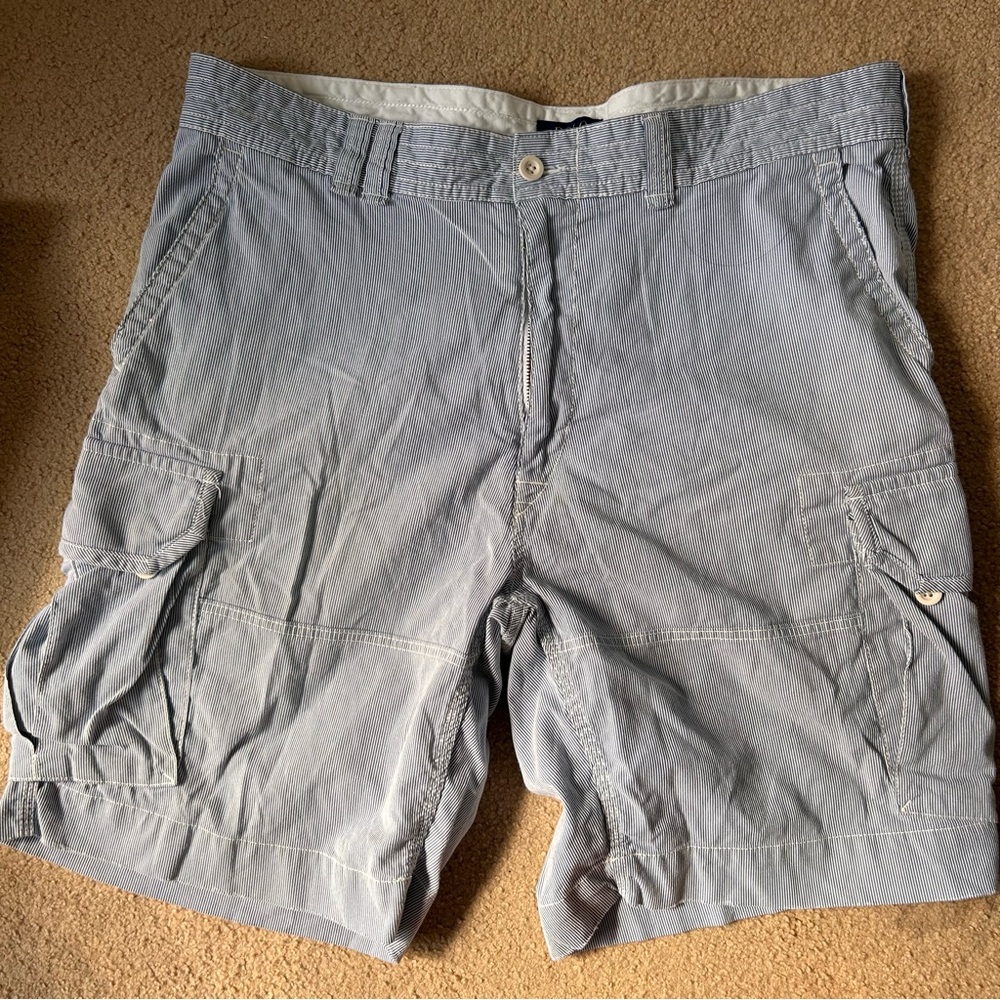 Polo Ralph Lauren Blue/White Pin Striped Cargo Shorts 40